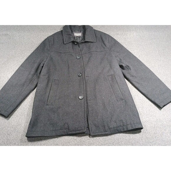 Merona Mens Black Wool Peacoat Jacket Winter Coat Large - Picture 16 of 16